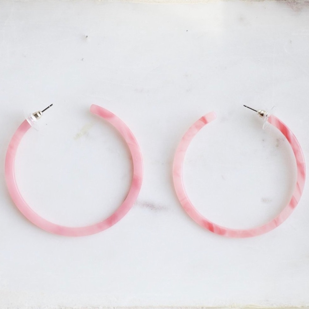 Pink Marble Lucite Earrings